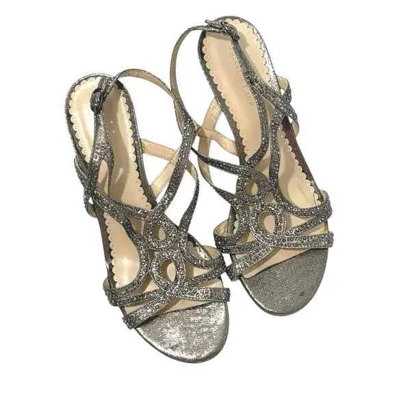 Charter Club Sparkly Silver Wedge Sandals - Size 9M Heels - Excellent Condition - Picture 3 of 9